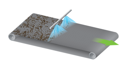 Cleaning-conveyor-2-by-1-nozzles light residue cleaning spray bar one conveyor