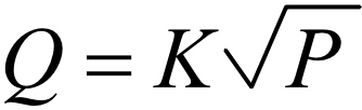 Flow rate equation re arranged