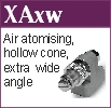 XAxw c Air atomising Hollow Cone Nozzle Extra Wide Angle